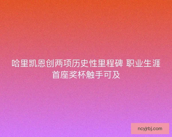 哈里凯恩创两项历史性里程碑 职业生涯首座奖杯触手可及