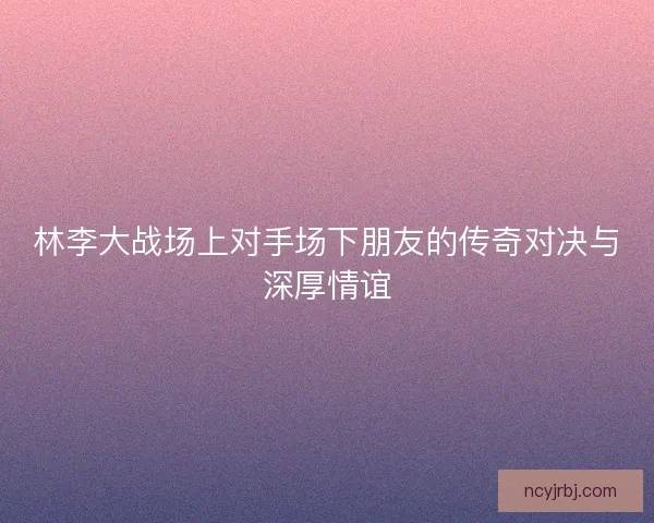 林李大战场上对手场下朋友的传奇对决与深厚情谊
